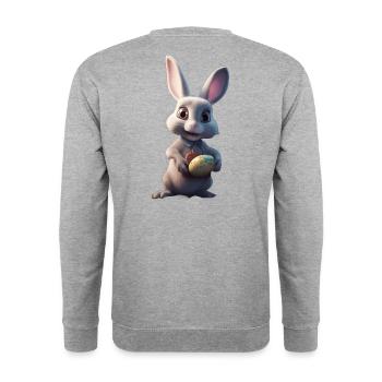 Passover bunny too cute! - Unisex Sweatshirt - salt & pepper - Back - Michal (187cm)