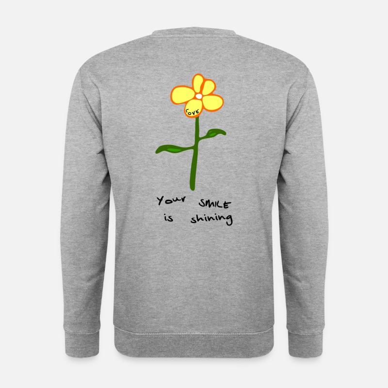 Blumen - Unisex Pullover - Weißgrau meliert