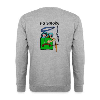 no smoke - für mehr rauchfreie Zonen - Unisex Pullover - Weißgrau meliert - Hinten - Michal (187cm)