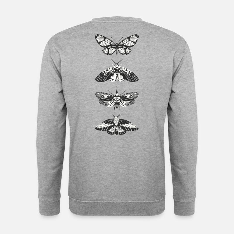 Schmetterlinge - Unisex Pullover - Weißgrau meliert