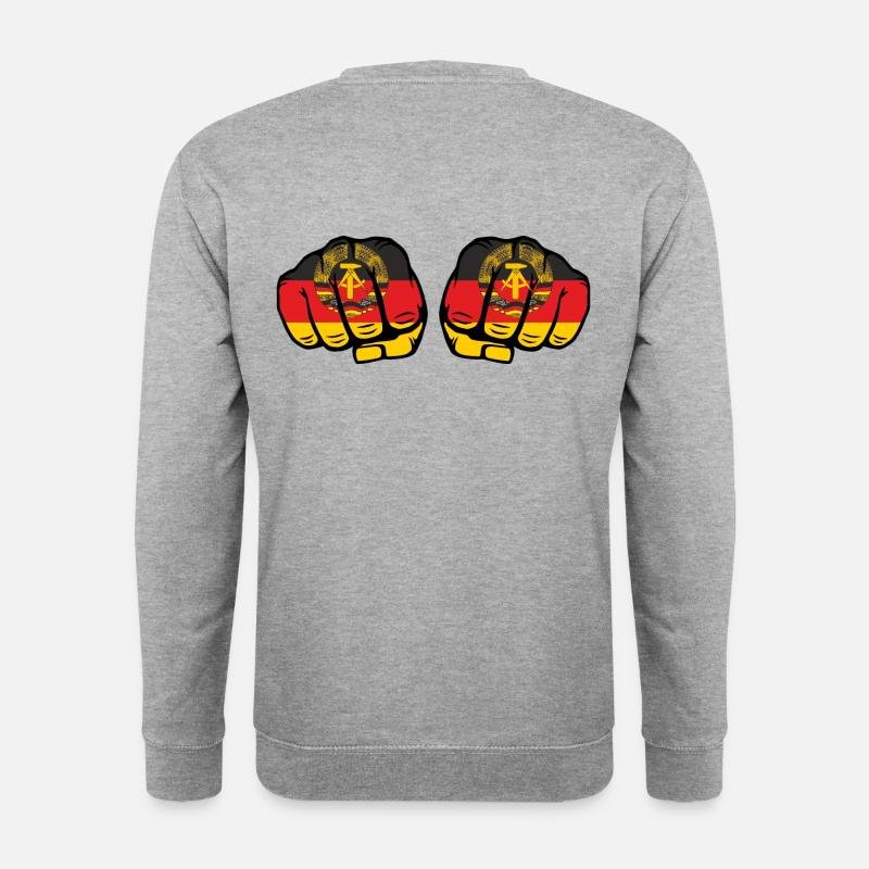 DDR Faust Held der Arbeit Abzeichen DDR Ostalgie - Unisex Pullover - Weißgrau meliert