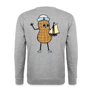 Peanut child sailor sailing ship play maritime - Unisex Sweatshirt - salt & pepper - Back - Michal (187cm)