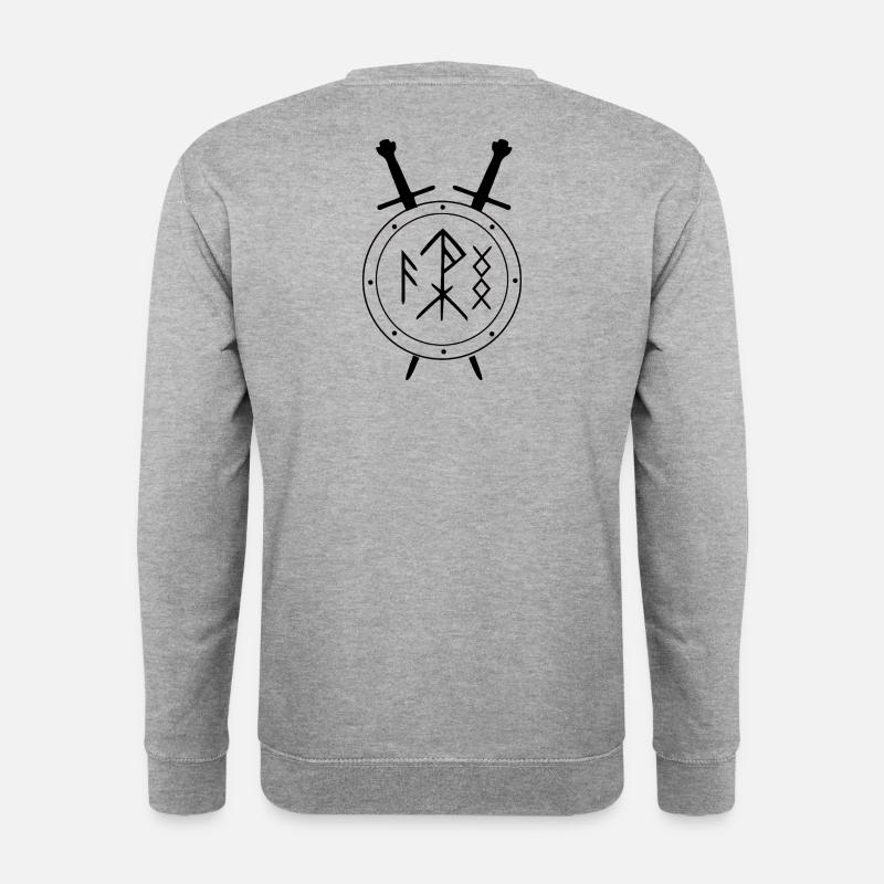 Wikinger Design - Germanen - Unisex Pullover - Weißgrau meliert