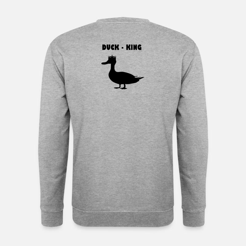 Ente Duck - King Partner Look - Unisex Pullover - Weißgrau meliert