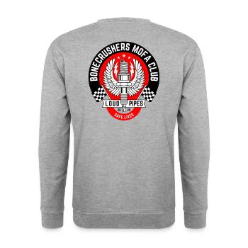 Loud Pipes - Unisex Pullover - Weißgrau meliert - Hinten - Michal (187cm)