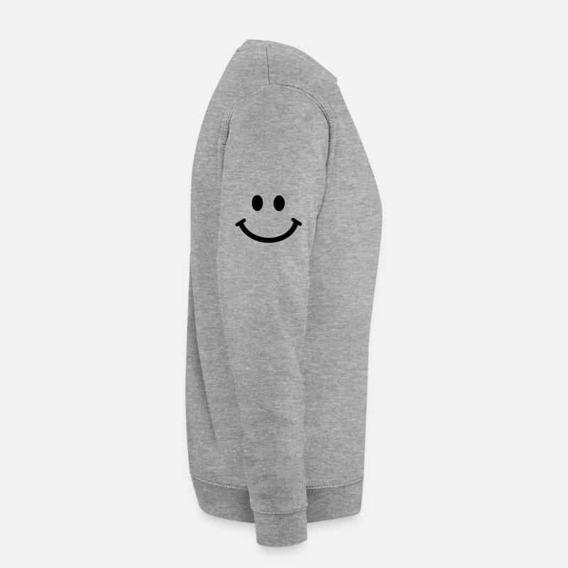 Glücklicher Smiley - Unisex Pullover - Weißgrau meliert
