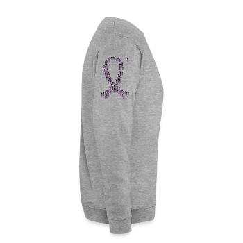Menschenmenge lila Epilepsie Schleife Zusammenhalt - Unisex Pullover - Weißgrau meliert - Rechts - Alina (178cm)