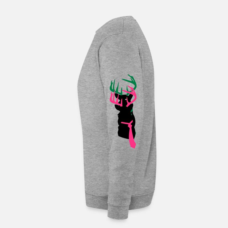 hirsch mit krawatte - Unisex Pullover - Weißgrau meliert