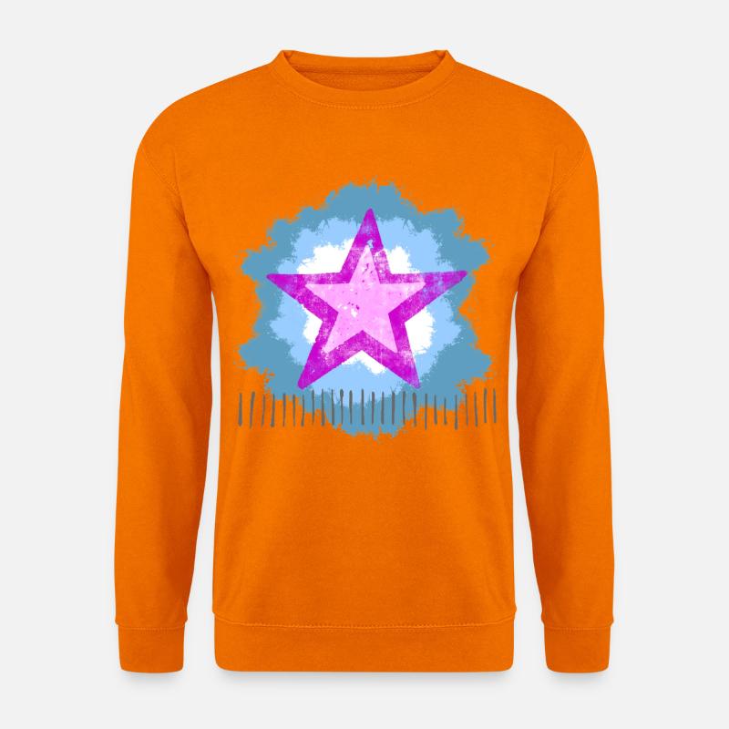 Leuchtender Pinker Stern im Aquarellstil - Unisex Pullover - Orange
