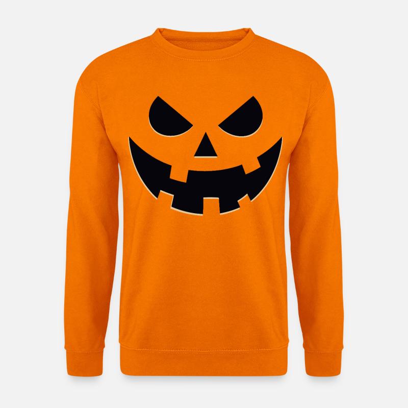 Unheimliches Kürbis-Lantern-Porträt - Unisex Pullover - Orange