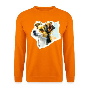 Niedlicher Jack Russell Terrier (Porträt-Kopf) - Unisex Pullover - Orange - Vorne