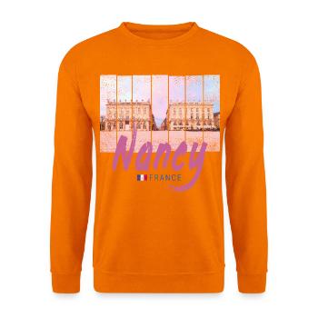 Nancy Grand Est in Frankreich beim Sonnenuntergang - Unisex Pullover - Orange - Vorne