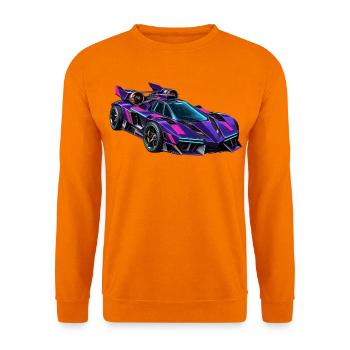 Lila Neon-Supersportwagen - Unisex Pullover - Orange - Vorne