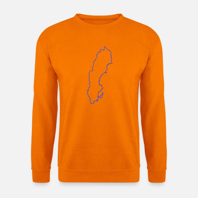 Schweden Umriss Neon Blau - Unisex Pullover - Orange