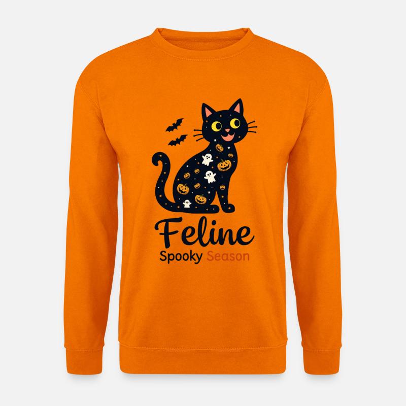 Feline Spooky Season Katze Katzenliebhaber - Unisex Pullover - Orange