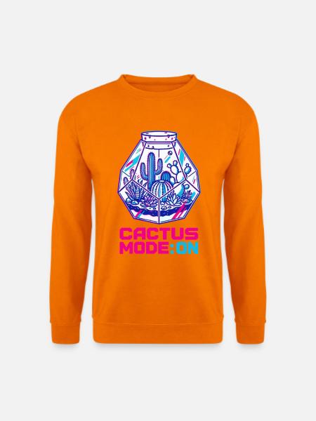 Kaktus Mode On Terrarium - Unisex Pullover - Orange