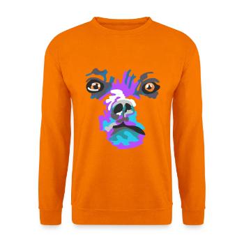 Bunte Hund Gesichtskunst Farbsplash - Unisex Pullover - Orange - Vorne