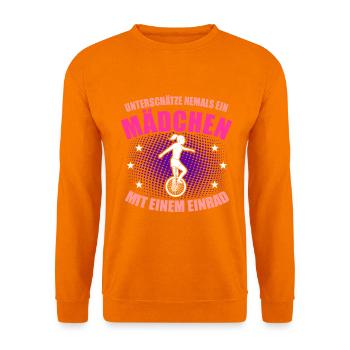 Einrad Einradfahrerin - Unisex Pullover - Orange - Vorne