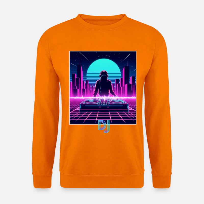 DJ Neon Skyline - Unisex Pullover - Orange