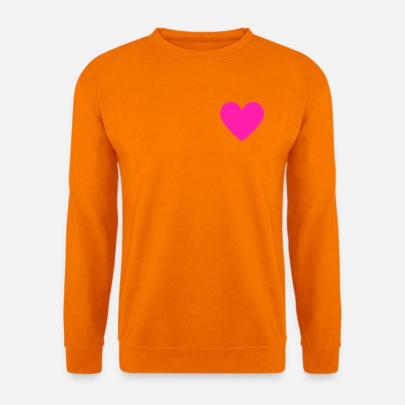 Herz Neon Pink Retro Style - Unisex Pullover - Orange