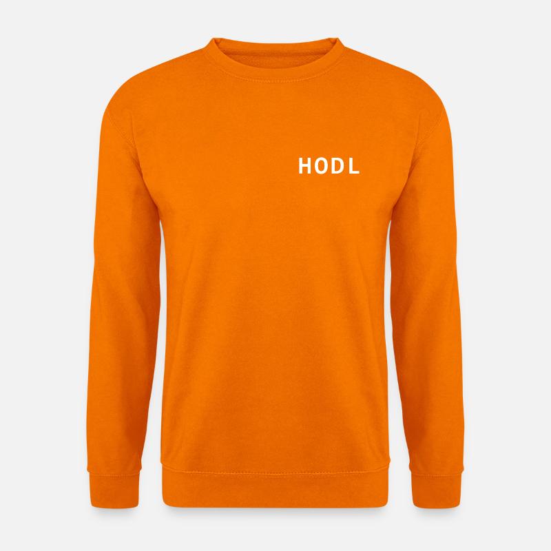 HODL, small, white - Unisex Pullover - Orange