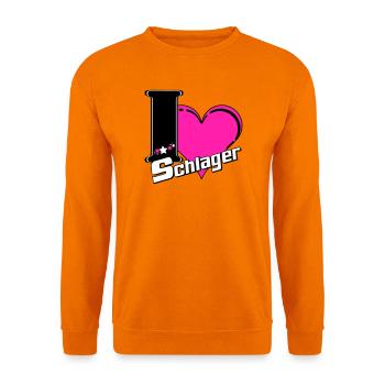 I Love Schlager Herz - Unisex Pullover - Orange - Vorne