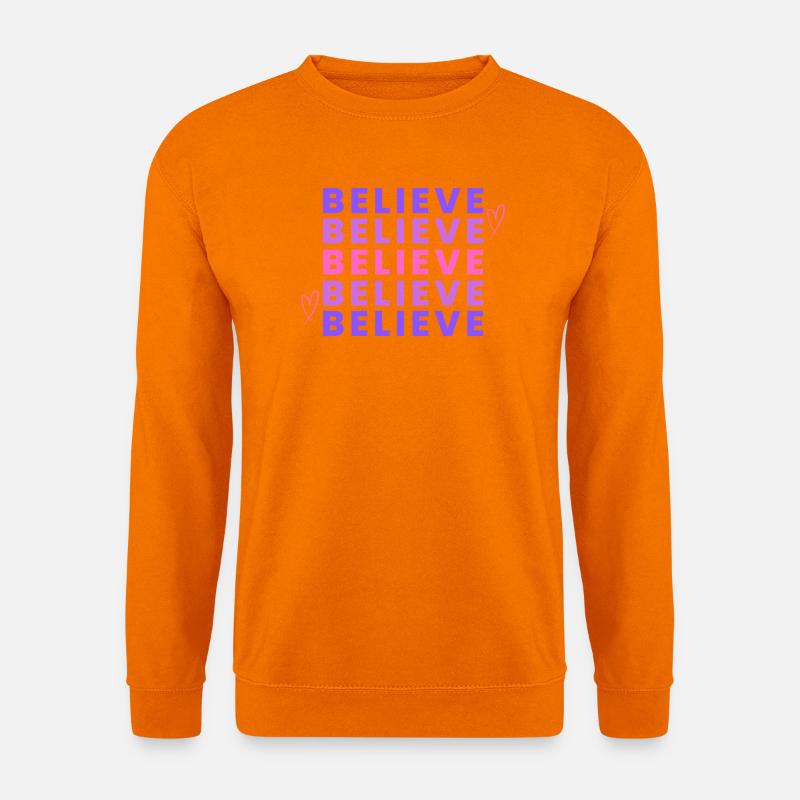 Inspirierende Believe Gradient Typografie - Unisex Pullover - Orange