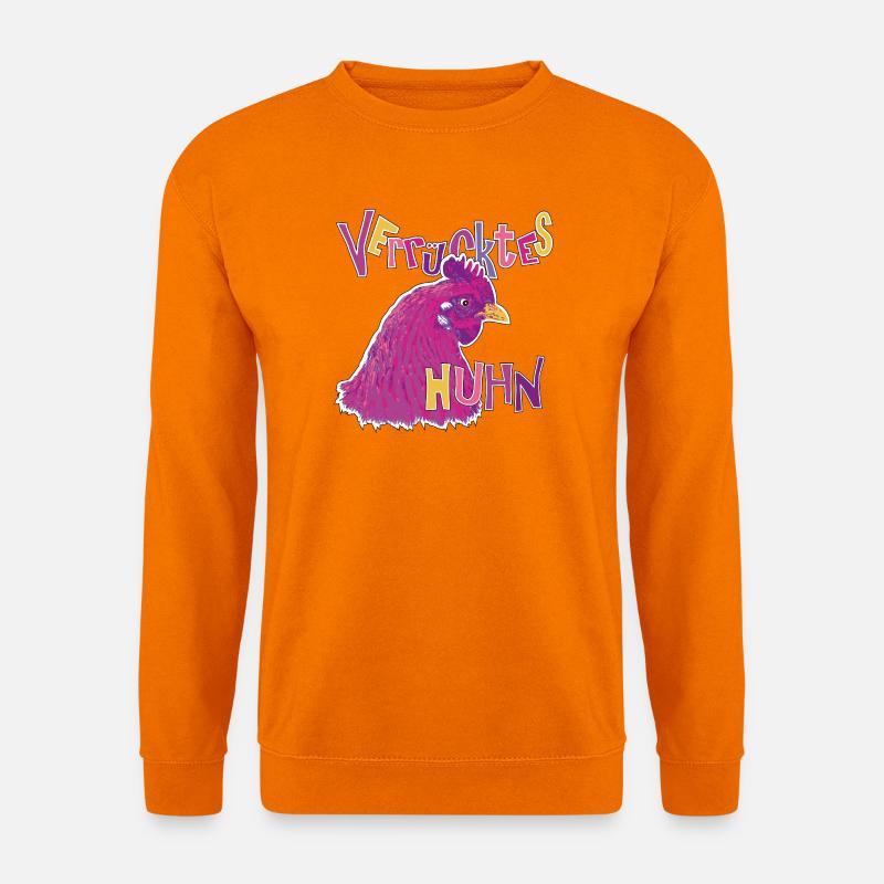 Buntes verrücktes Huhn - Unisex Pullover - Orange