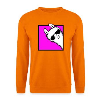 Lama Cool Peeks Around Corner Side Sunglasses Alpaca - Unisex Sweatshirt - orange - Front