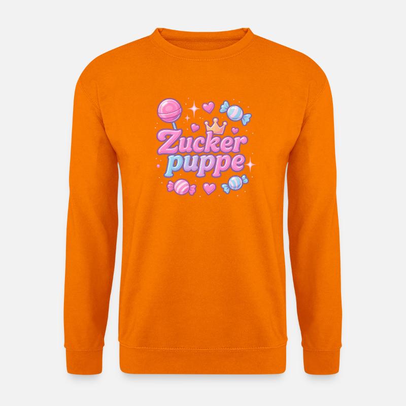 zuckerpuppe / y2k spitzname statement design - Unisex Pullover - Orange