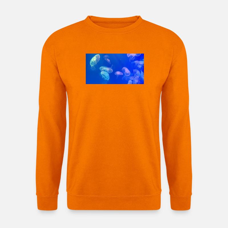 Blaues Quallenmuster - Unisex Pullover - Orange