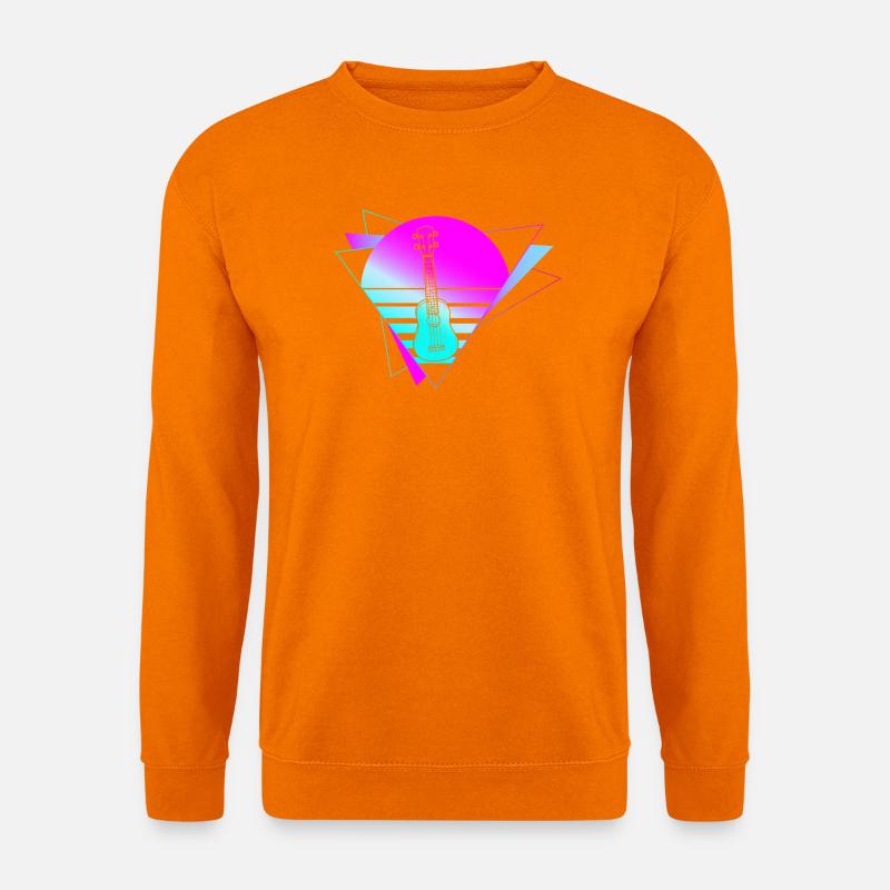 Hawaiian Ukulele Uke Retro 80s 90s - Unisex Pullover - Orange