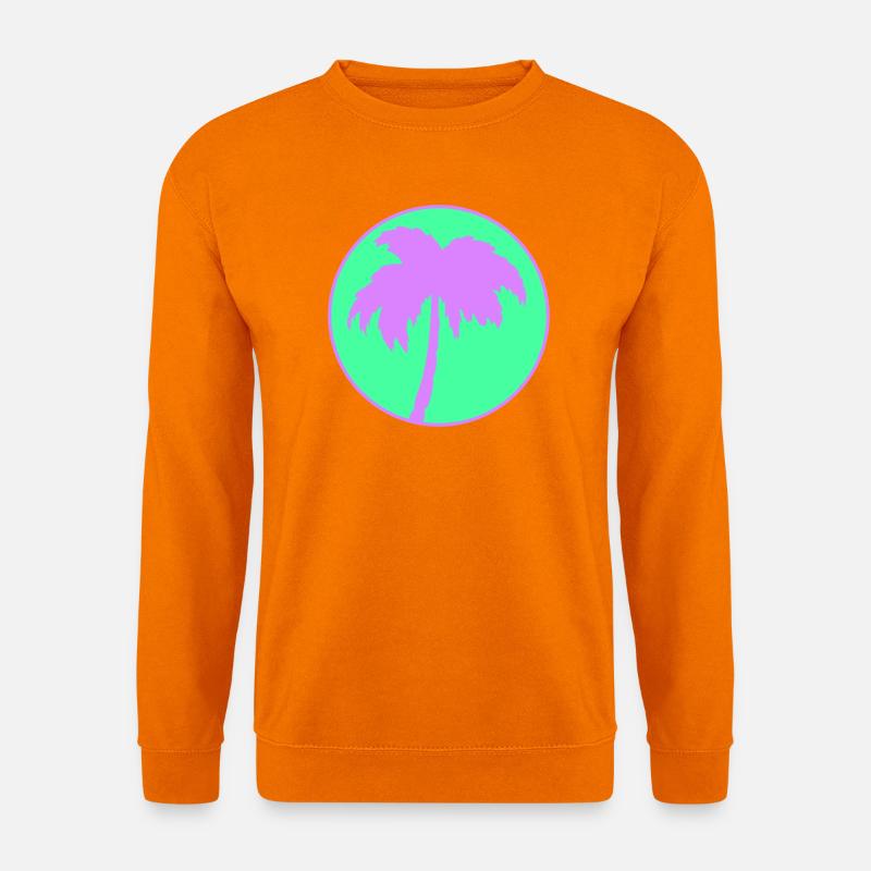 Neon Palmenkreis Silhouette - Unisex Pullover - Orange