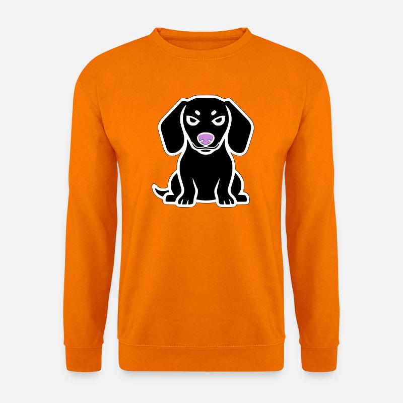 Dackel Hund Welpe Cartoon - Unisex Pullover - Orange