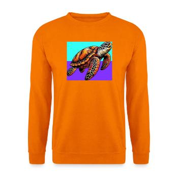 tortue - Sweat-shirt Unisexe - orange - Devant