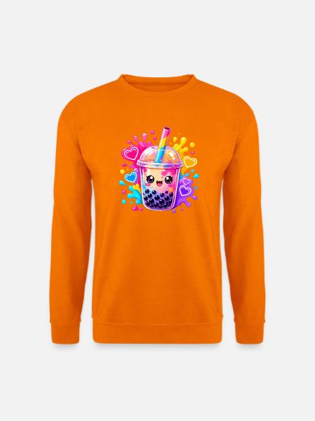 Kawaii Bubble Tea Farbexplosion - Unisex Pullover - Orange