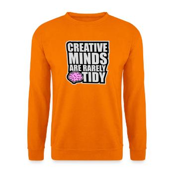Les esprits créatifs sont rarement bien rangés Logo créatif drôle - Sweat-shirt Unisexe - orange - Devant