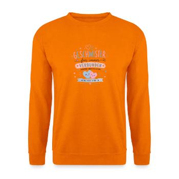 Geschwisterliebe für immer verbunden - Unisex Pullover - Orange - Vorne
