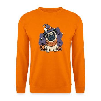 Mops Halloween - Unisex Pullover - Orange - Vorne