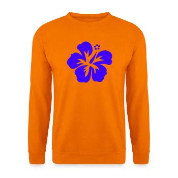 Hibiskus Silhouette Blüte - Unisex Pullover - Orange - Vorne