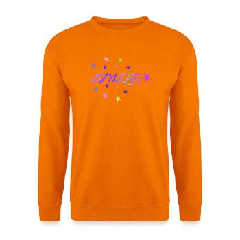Neon-Lächel-Sterne - Unisex Pullover - Orange - Vorne