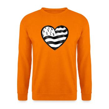 Herz der bretonischen Flagge - Unisex Pullover - Orange - Vorne