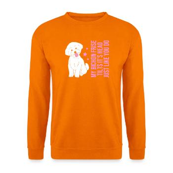 Bichon Frise Hund - Unisex Pullover - Orange - Vorne