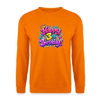 Herzlichen Glückwunsch zum 3. Geburtstag Graffiti: Pink Party Queen! - Unisex Pullover - Orange - Vorne