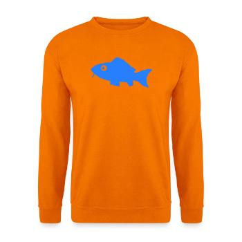 Blauer Fisch Silhouette - Unisex Pullover - Orange - Vorne