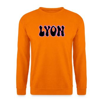 Lyon Retro Groovy Black & Pink Contour - Unisex Pullover - Orange - Vorne