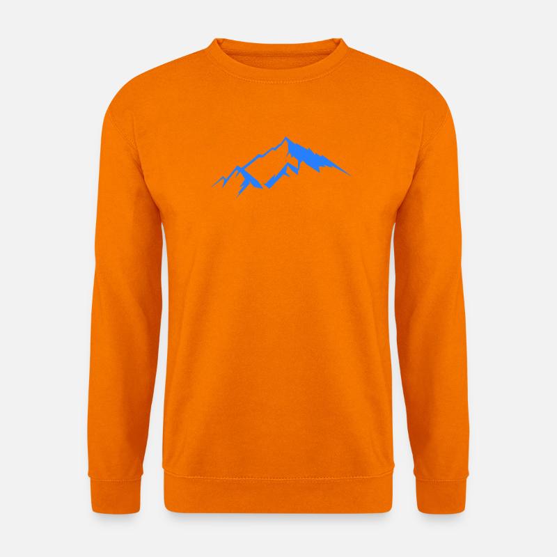 Blaue Bergsilhouette Panorama - Unisex Pullover - Orange