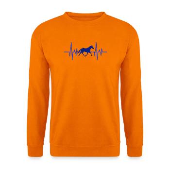 Pferd Herzschlag Reitschule - Unisex Pullover - Orange - Vorne