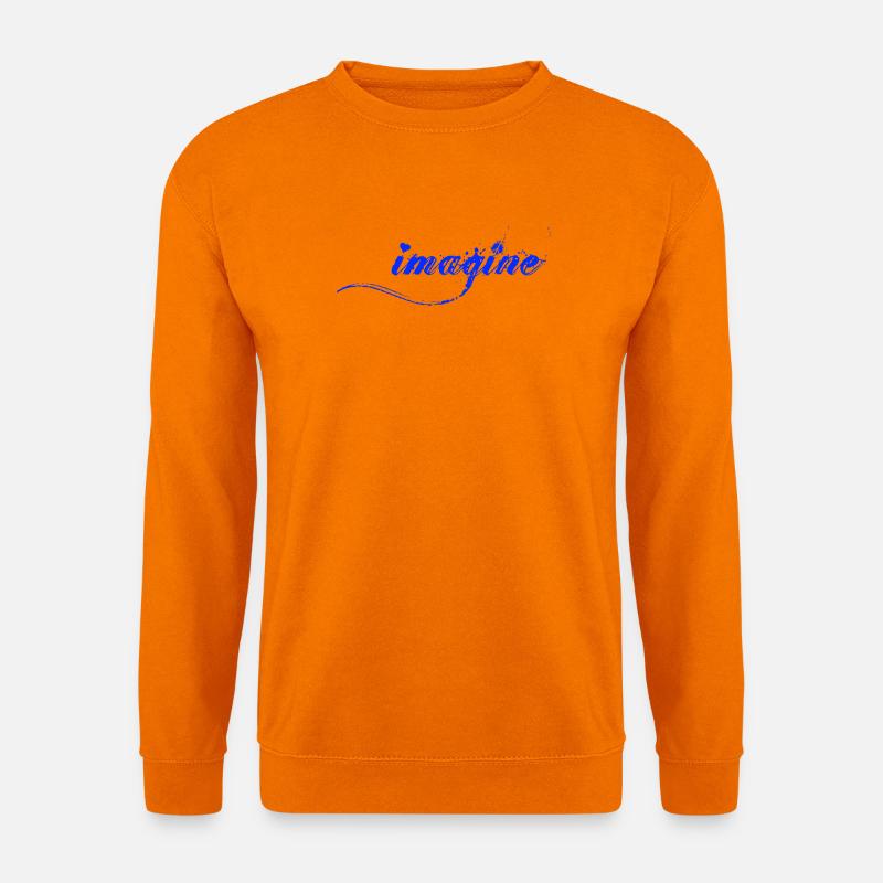 Imagine Blaue Farbklecks Script - Unisex Pullover - Orange