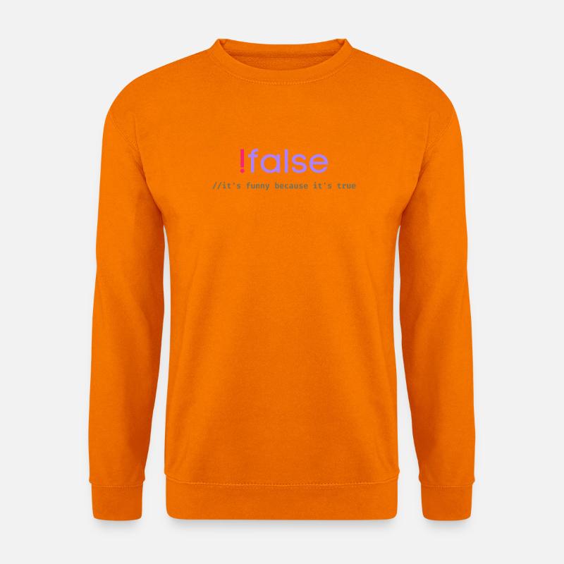 Jeu de mots sur la programmation Ifalse Funny Coder - Sweat-shirt Unisexe - orange